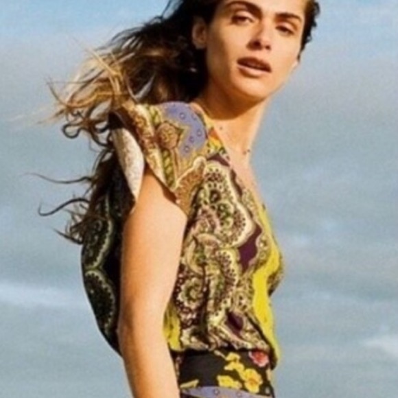 ANTHROPOLOGIE MOULINETTE SOEURS Women Sz 12 Paisley Teresita Printed Top Blouse - Picture 11 of 11